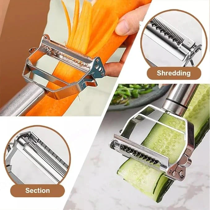 3 in 1 Stainless Peeler | Sharp Blades, Anti-Rust | For Quick, Clean Prep