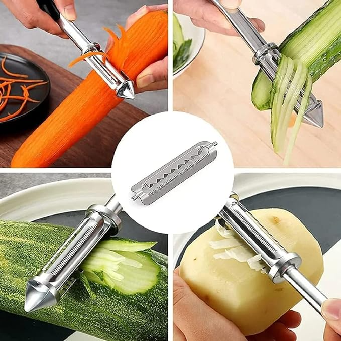 3 in 1 Stainless steel Multifunctional Veggie Peeler (Buy 1 Get 1 FREE)